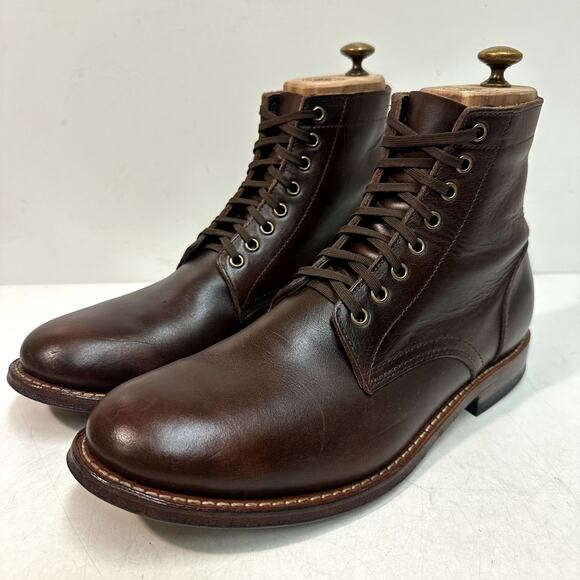 EXCELLENT Oak Street Bootmakers Field Boot Plain Toe Brown Chromexcel 10.5 - Picture 1 of 13